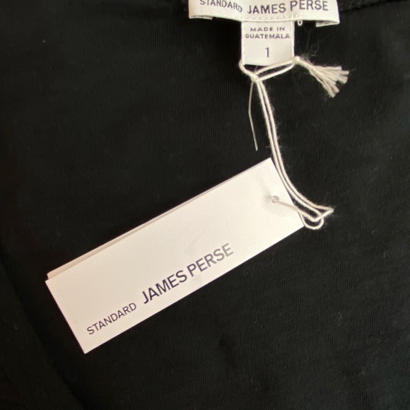 James Perse Deep Scoop Neck Black tshirt Short Sleeve - Picture 6 of 9